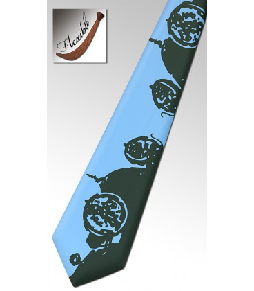 Wooden blue tie, Bugatti car - MELISSAMBRE