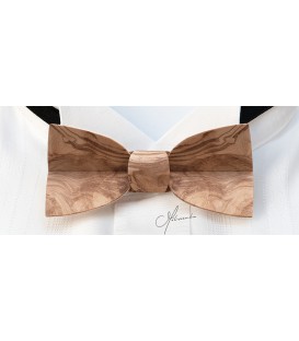 Bow tie in wood, Mellissimo in Ash-Olive tree burl - MELISSAMBRE