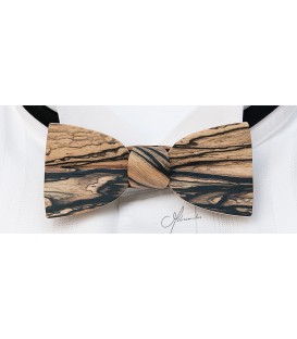 Bow tie in wood, Mellissimo in white Ebony - MELISSAMBRE