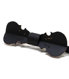 Bow tie in wood, Violin in black tinted Maple