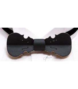 Bow tie in wood, Violin in black tinted Maple - MELISSAMBRE
