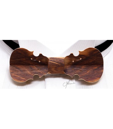 Bow tie in wood, Violin in Dogwood