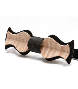 Bow tie in wood, Retro in Pin Oak and wavy Maple - MELISSAMBRE