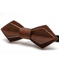 Bow tie in wood, Nib in smoked Larch