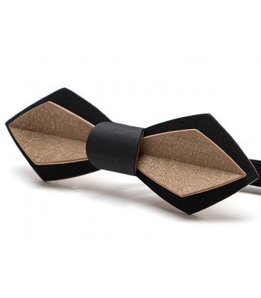 Wooden bow tie, Nib in black & bronze tinted Maple - MELISSAMBRE
