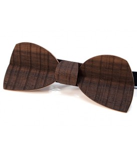 Bow tie in wood, Half-Moon in smoked sawn Eucalyptus