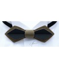 Bow tie in wood, Nib in Khaki & black tinted Maple