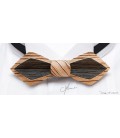 Bow tie in wood, Nib model in Zebrano & Marsh Oak