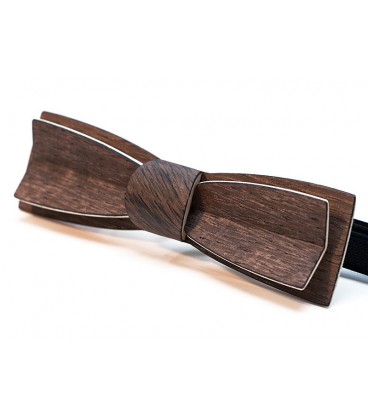 Bow tie in wood, Stretto in bronze patinated Oak - MELISSAMBRE