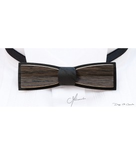 Bow tie in wood, Stretto in grey Oak & black Oak - MELISSAMBRE