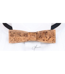 Bow tie in wood, Stretto in Yew tree burl - MELISSAMBRE