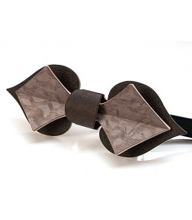 Bow tie in wood, Card model in Chestnut & Louro-Faïa