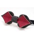 Bow tie in wood, Card in black Oak & red tinted Maple - MELISSAMBRE