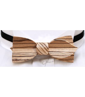 Bow tie in wood, Asymmetric in Zebrano - MELISSAMBRE
