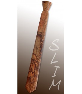 Slim wooden tie, Asian Walnut tree burl - MELISSAMBRE