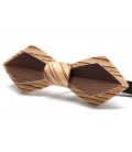Bow tie in wood, Nib in Zebrano & smoked Larch