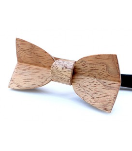 Bow tie in wood, Mellissimo in silvery Bubinga - MELISSAMBRE