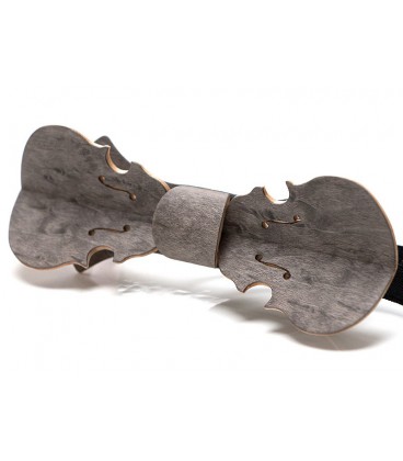 Bow tie in wood, Violin pearl grey - MELISSAMBRE