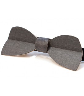 Wooden bow tie, Half-moon grey-steel tinted Maple