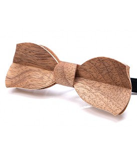 Bow tie in wood, Butterfly in silvery Bubinga - MELISSAMBRE