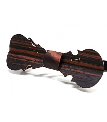 Bow tie in wood, Violin in Macassar Ebony - MELISSAMBRE