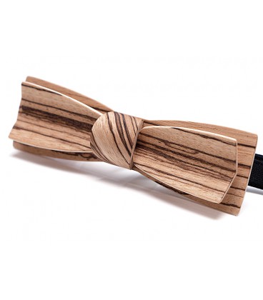 Bow tie in wood, Stretto in Zebrano - MELISSAMBRE