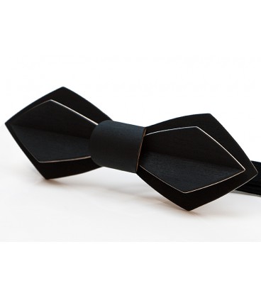 Bow tie in wood, Nib in black tinted Maple - MELISSAMBRE
