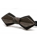 Bow tie in wood, Nib in grey & black Marsh Oak