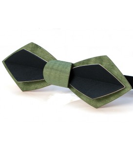Bow tie in wood, Nib in green & black Maple