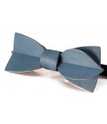 Bow tie in wood, Asymmetric in blue jean's tinted Maple