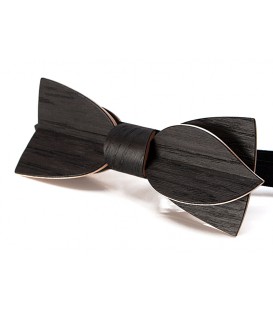 Bow tie in wood, Asymmetric in black Marsh Oak