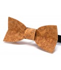 Bow tie in wood, Mellissimo in golden Amboyna burl