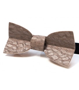 Bow tie in wood, Mellissimo in hazelnut tinted Louro-Faïa - MELISSAMBRE