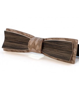 Bow tie in wood, Stretto in Marsh Oaok & tinted Louro-faïa - MELISSAMBRE
