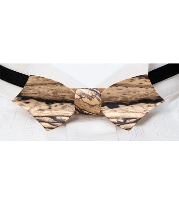 Bow tie in wood, Eole in white Ebony - MELISSAMBRE®