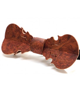 Wooden bow tie, Violin in red Amboyna burl - MELISSAMBRE