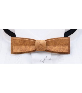 Stretto in gold Amboyna burl, bow tie in wood - MELISSAMBRE