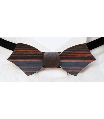 Bow tie in wood, Eole in Macassar Ebony, MELISSAMBRE