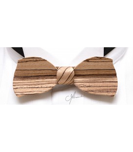 Bow tie in wood, Butterfly in Zebrano, MELISSAMBRE®