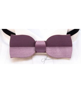 Bow tie in wood, Tulip in purple tinted Maple - MELISSAMBRE