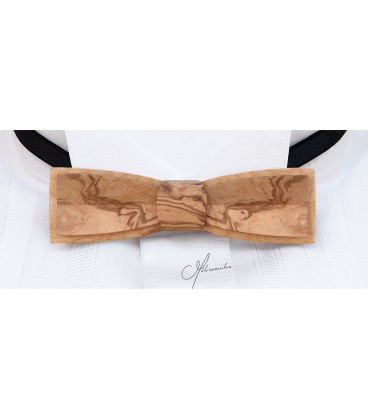Bow tie in wood, Stretto in Ash-Olive tree burl - MELISSAMBRE