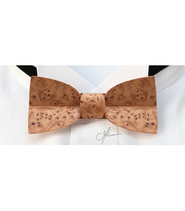 Bow tie in wood, Mellissimo in Yew tree burl - MELISSAMBRE
