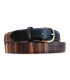 Belt in Wood & Leather, Macassar Ebony, solid brass 30R - MELISSAMBRE
