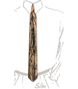 Cravate slim en bois, Ebène blanc