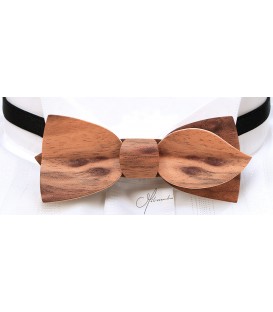 Bow tie in wood, Asymmetric in Etimoe - MELISSAMBRE