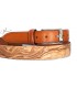 Belt in Wood & Leather, Ash-Olive tree burL, Silvered 30 - MELISSAMBRE