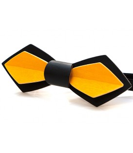 Bow tie in wood, Nib in black & yellow tinted Maple - MELISSAMBRE,