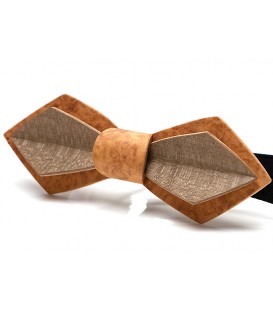 Wooden bow tie in Amboyna burl and tinted Maple - MELISSAMBRE
