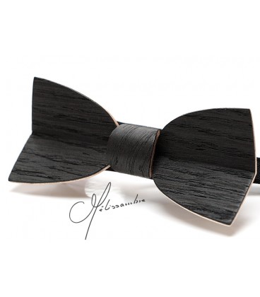 Bow tie in wood, Mellissimo in black Marsh Oak - MELISSAMBRE