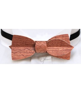 Bow tie in wood, Asymmetric in wavy Bubinga